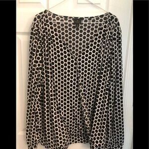 3 for $20 WORTHINGTON Black/White Poly Blouse 3X